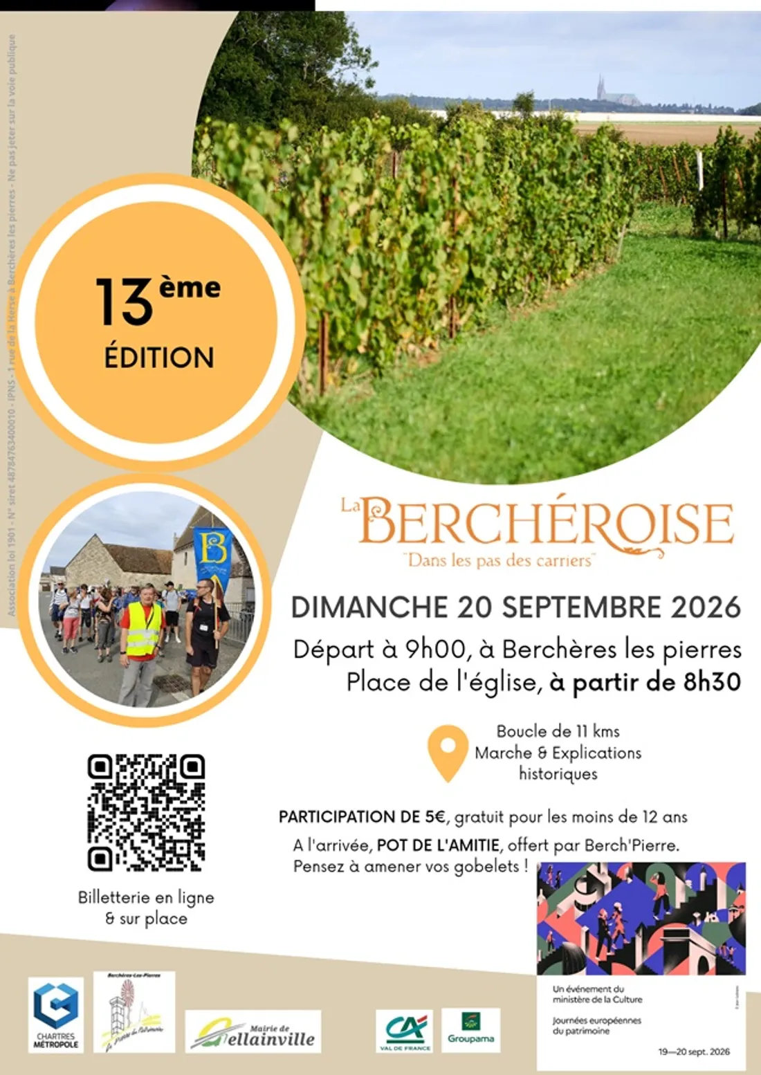 BERCHÈRES-LES-PIERRES - Randonnée pédestre : La Berchéroise