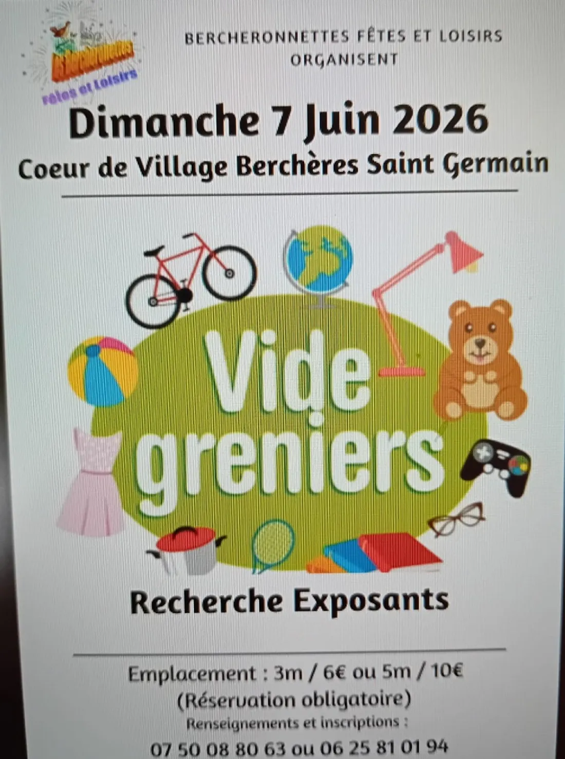 BERCHÈRES-SAINT-GERMAIN - Vide-greniers des bercheronettes fêtes et loisirs