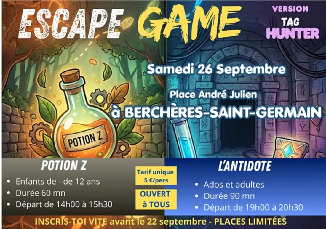 BERCHÈRES-SAINT-GERMAIN - Escape game : Tag Hunter