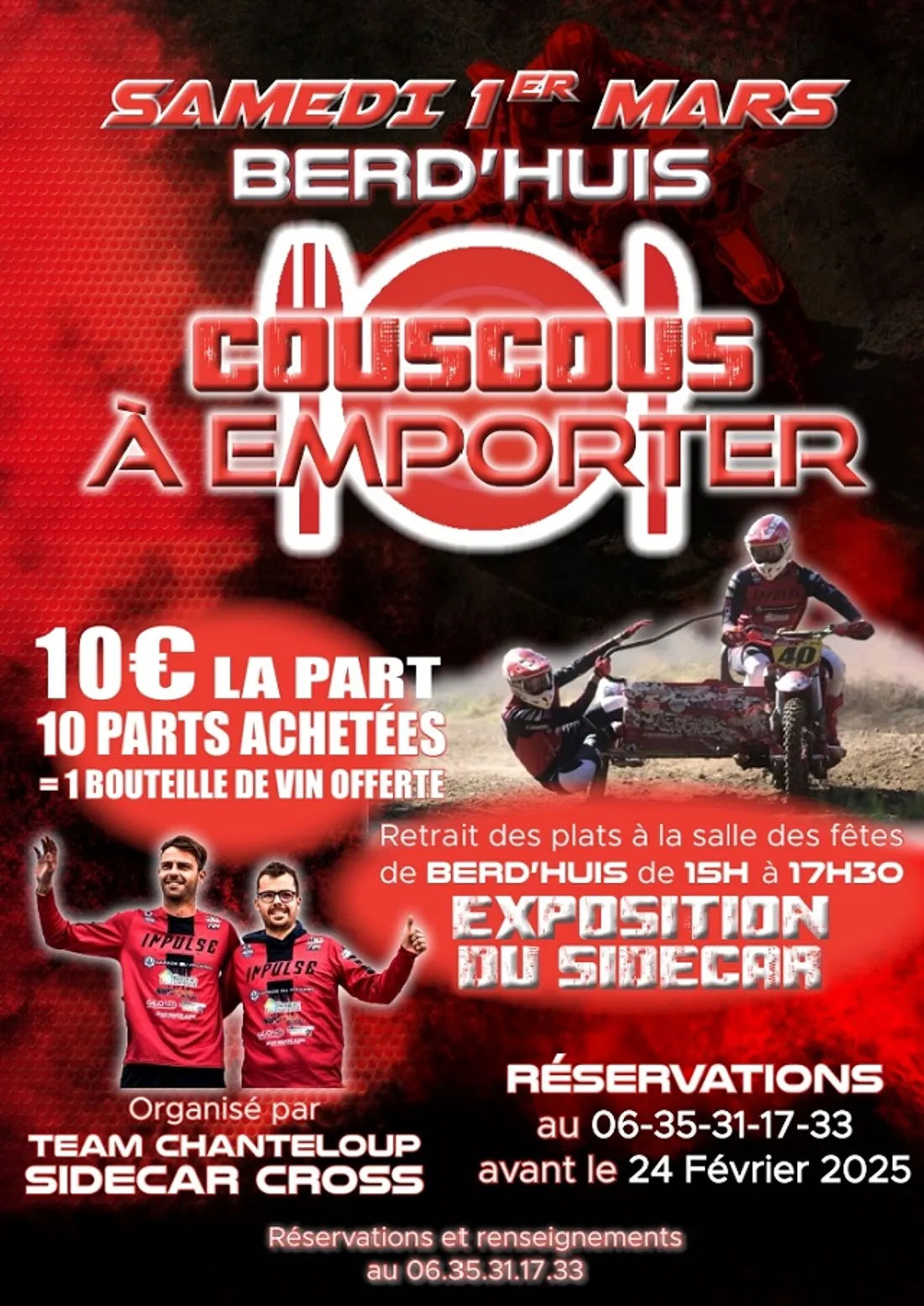 BERD'HUIS (61) - Couscous à emporter et exposition de sidecar