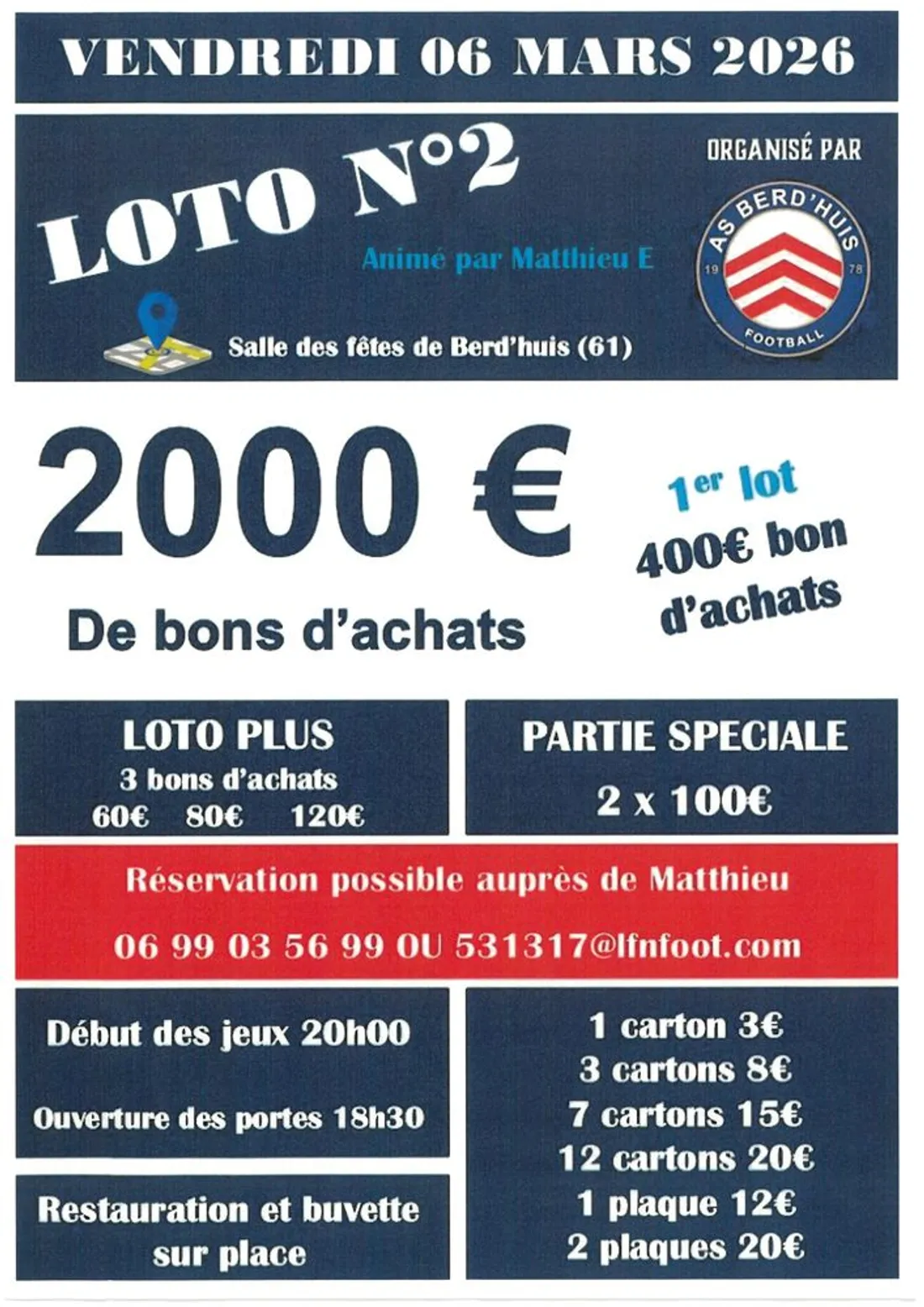 BERD'HUIS (61) - Loto du Foot