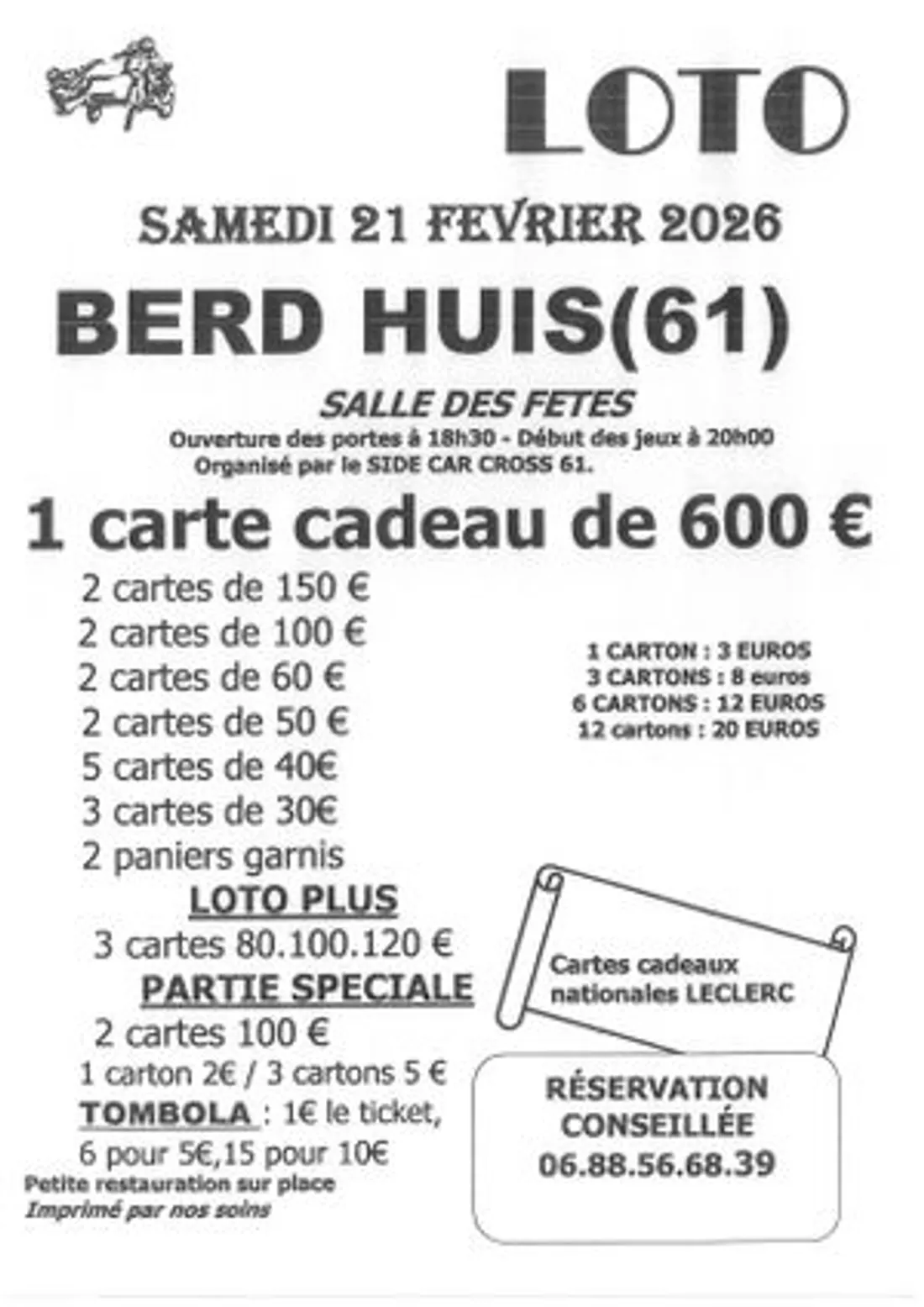 BERD'HUIS (61) - Loto du Side Car Cross 61