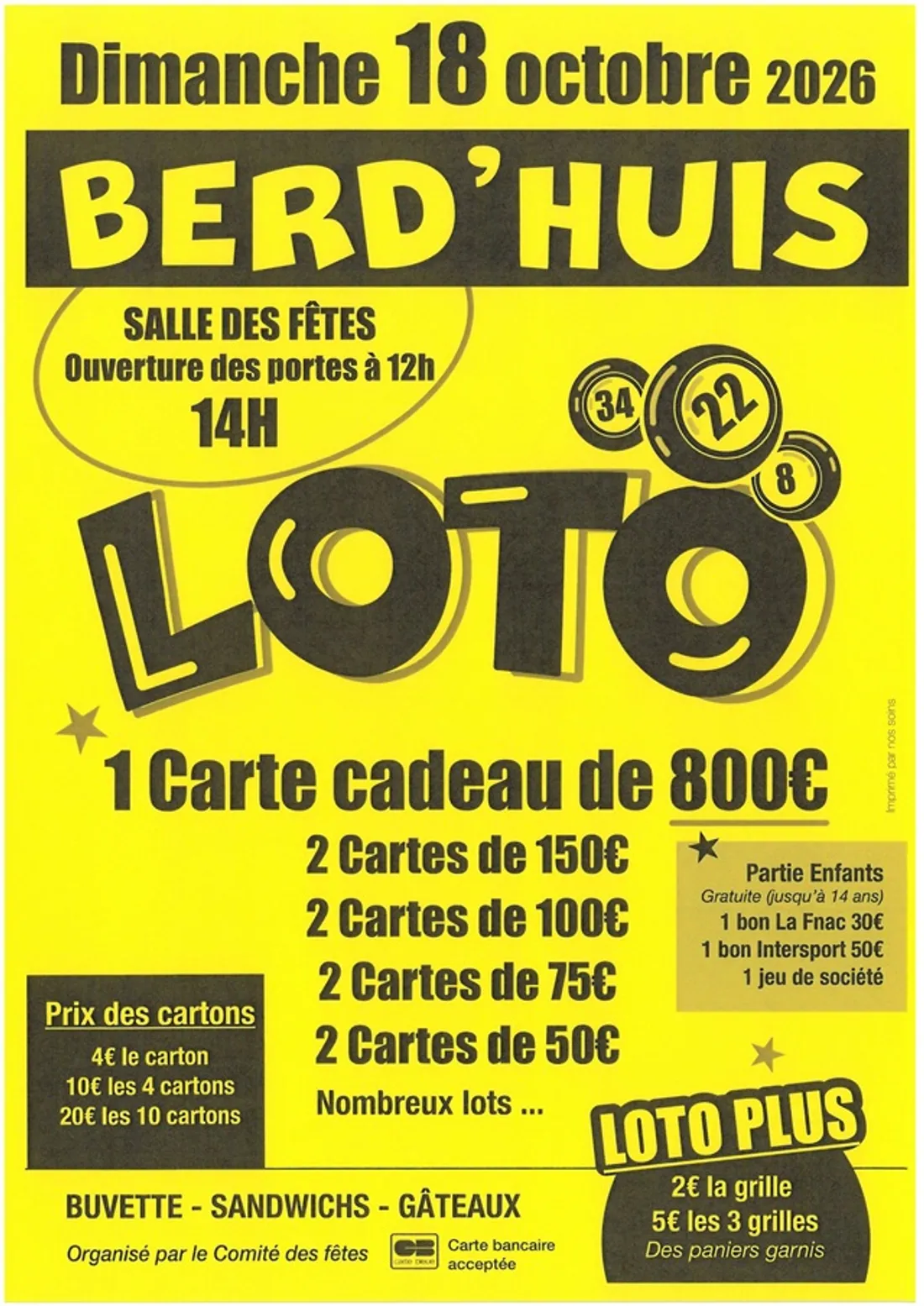 BERD'HUIS (61) - Loto du comité des fêtes