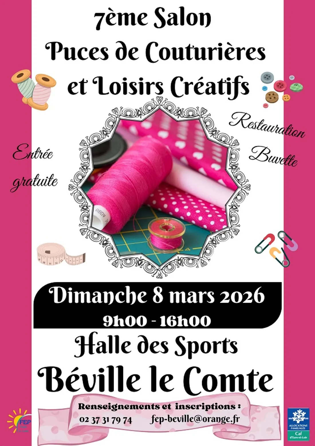 BÉVILLE-LE-COMTE - 7e salon Puces de Couturières et Loisirs Créatifs