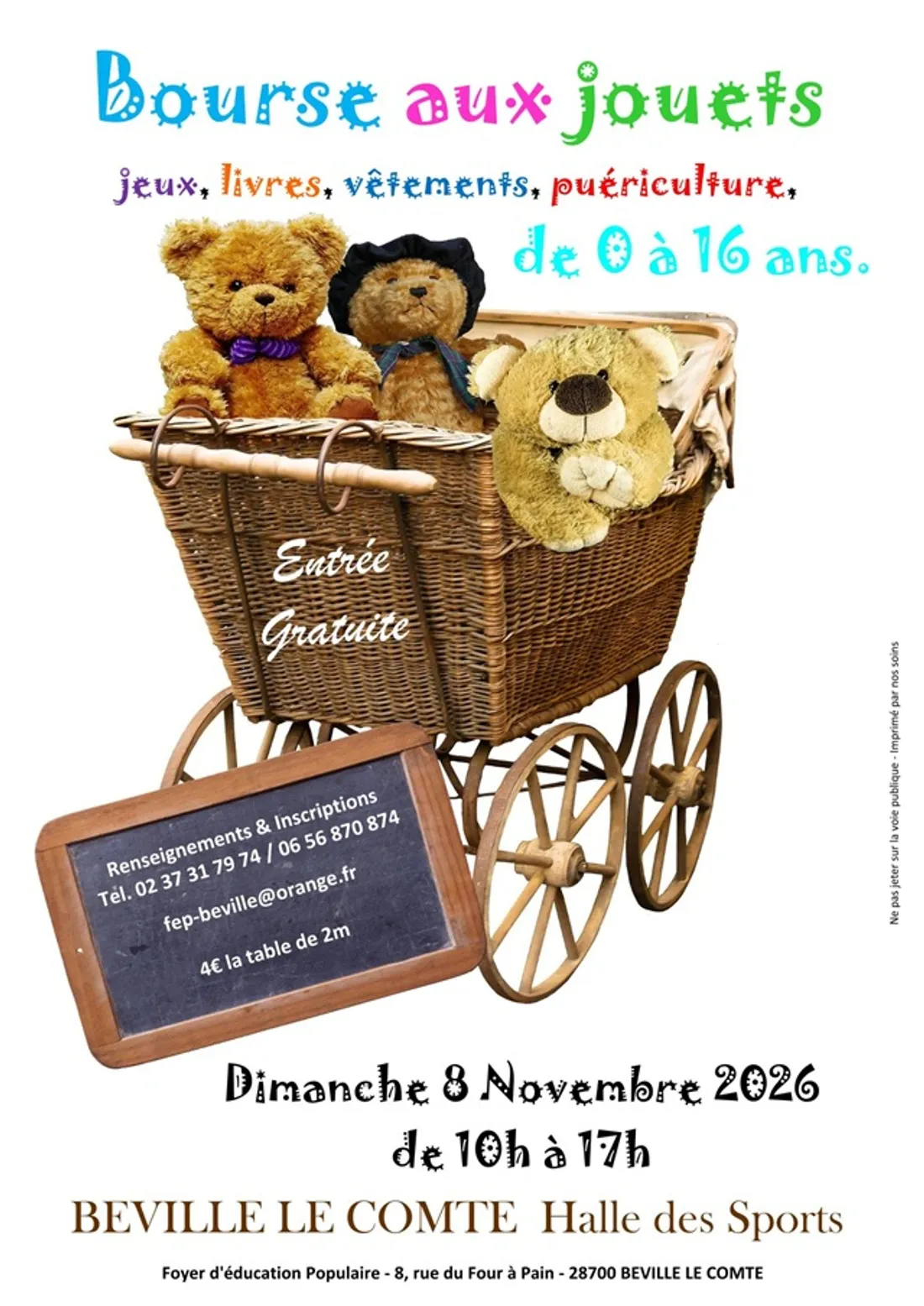BÉVILLE-LE-COMTE - Bourse aux jouets