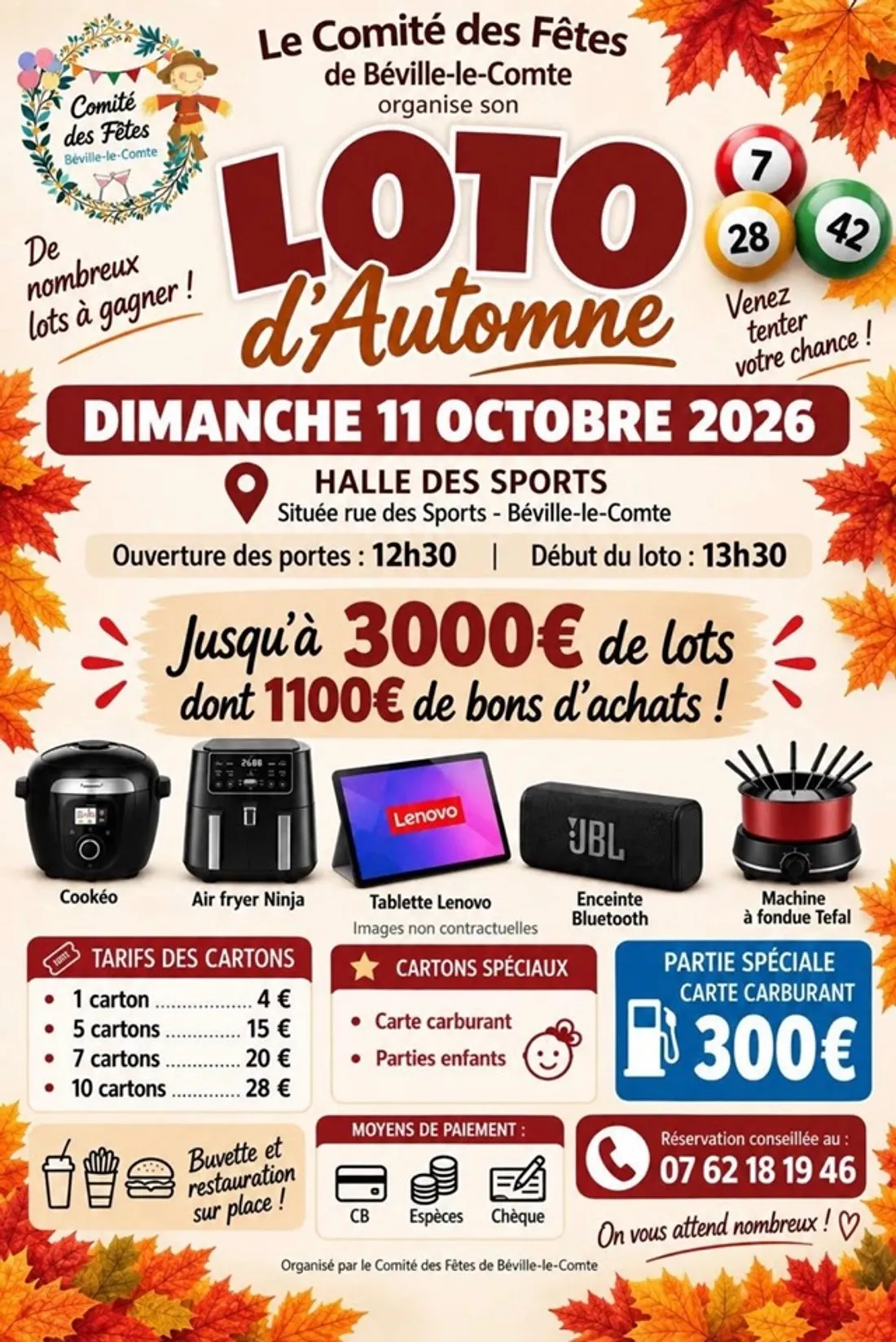 BÉVILLE-LE-COMTE - Loto d'automne du comité des fêtes