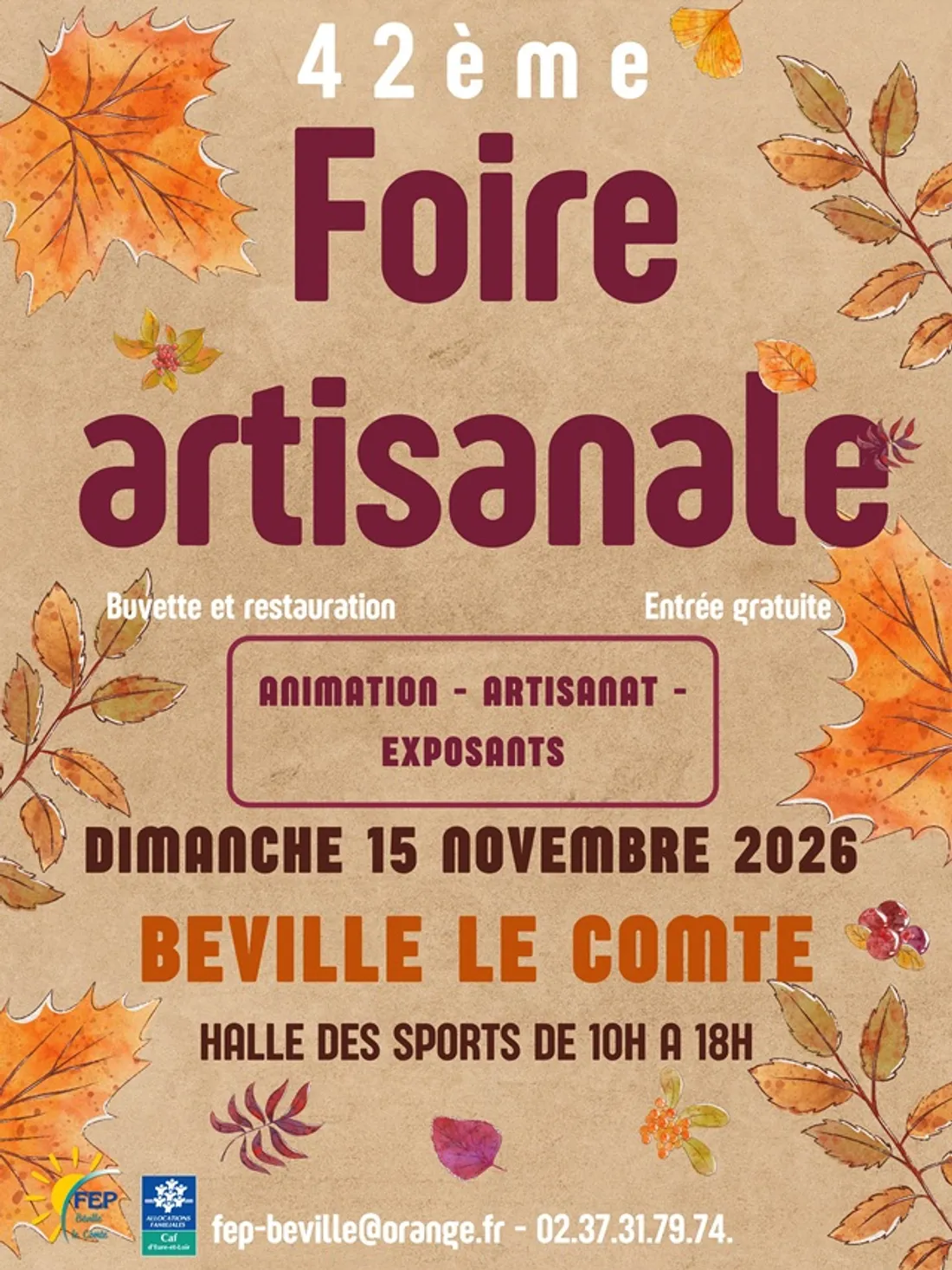 BÉVILLE-LE-COMTE - 42e foire artisanale