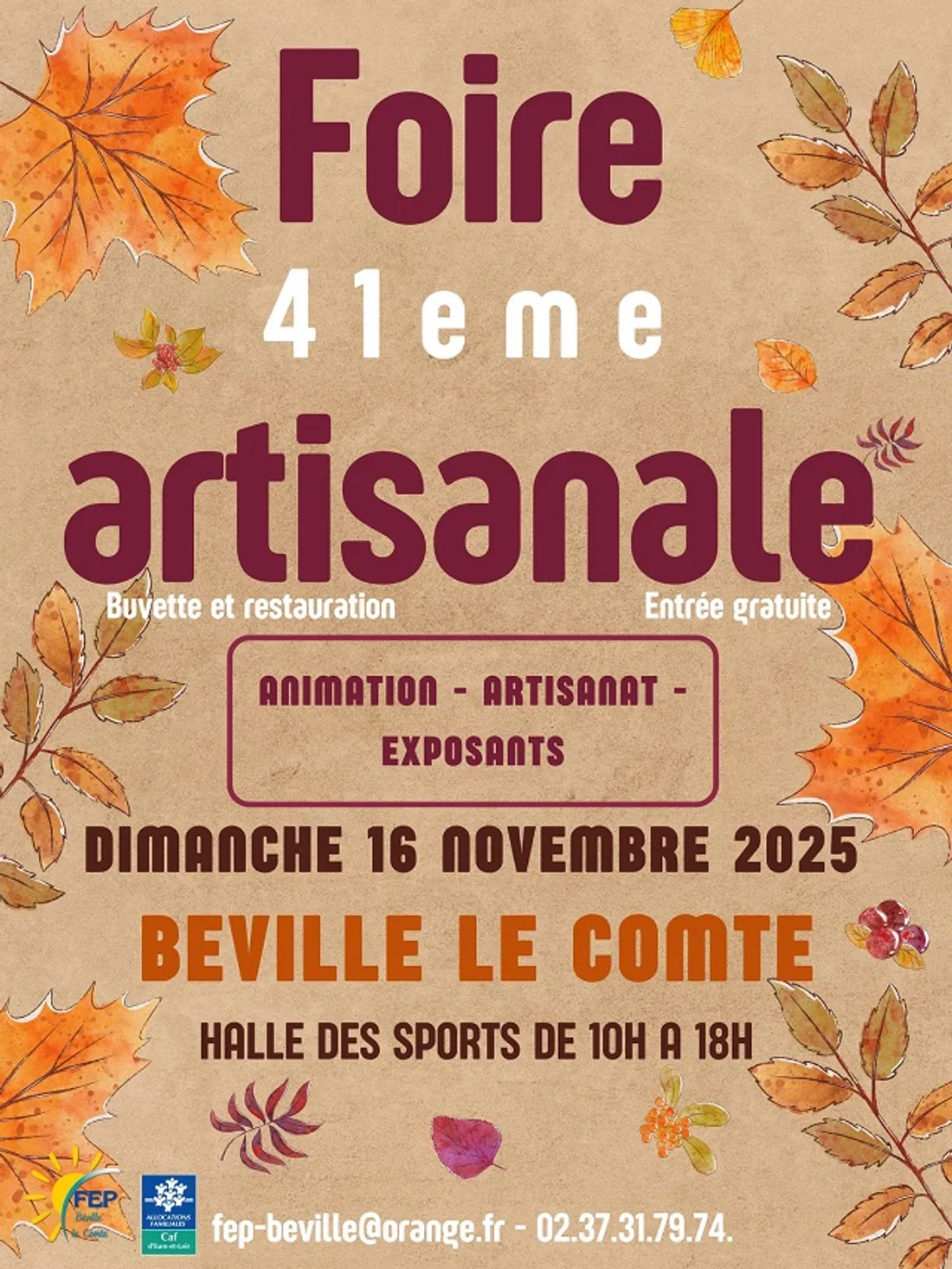 BÉVILLE-LE-COMTE - 41e foire artisanale