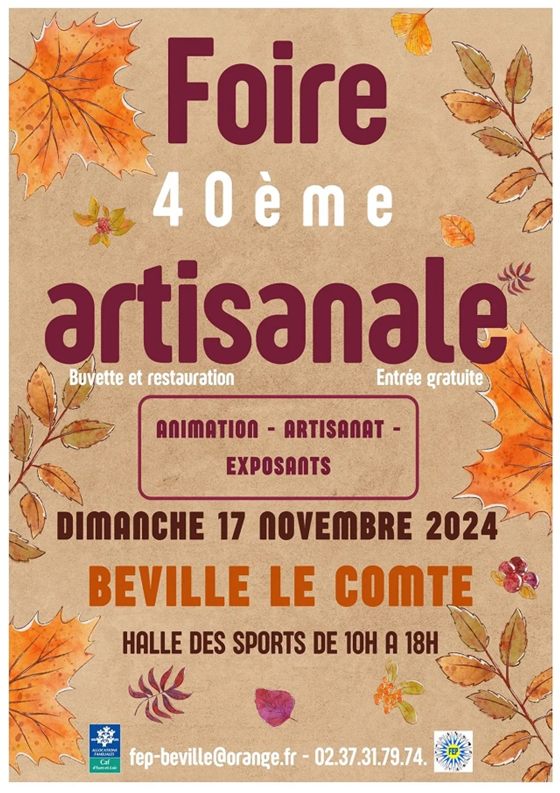 BÉVILLE-LE-COMTE - 40e foire artisanale