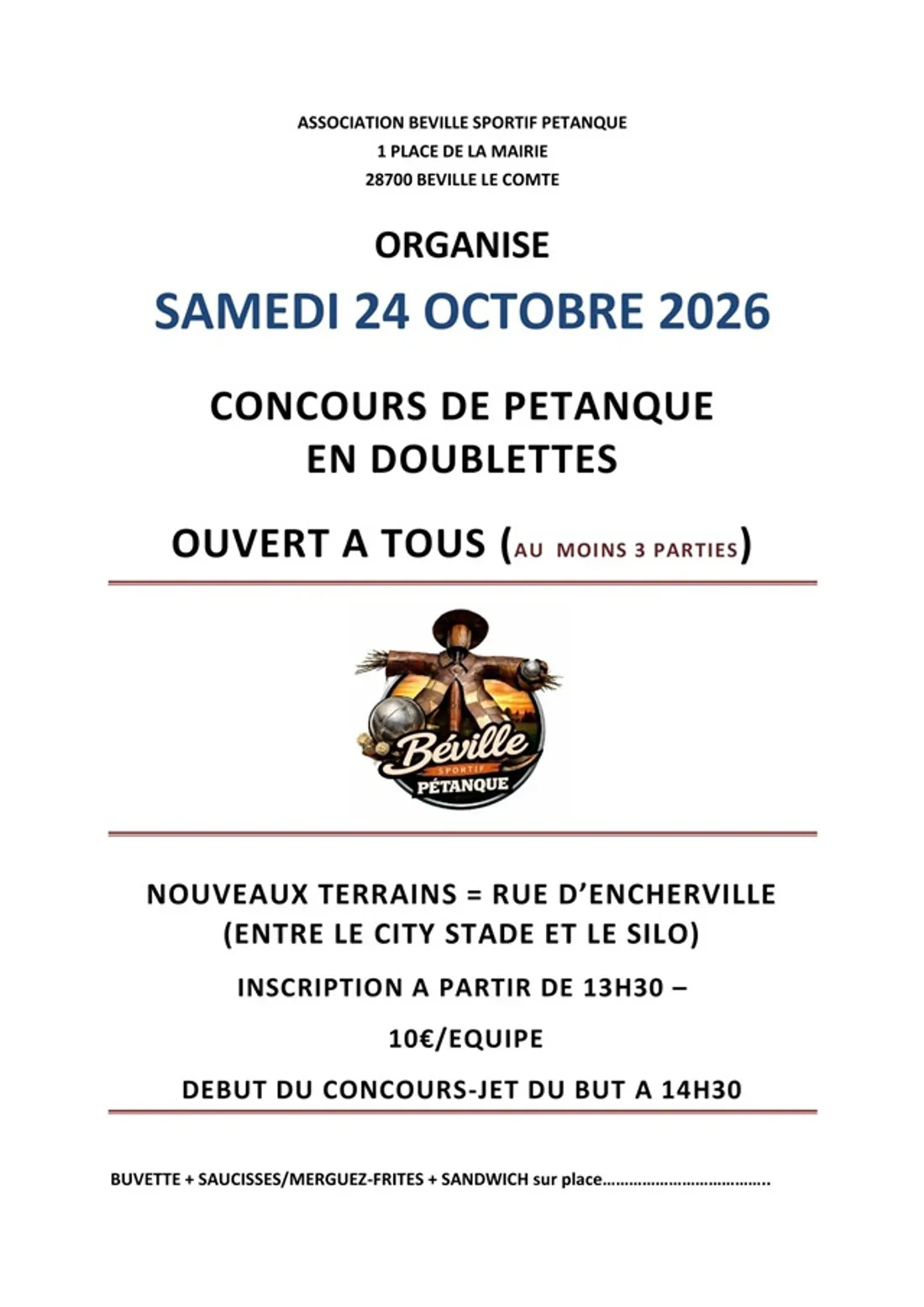 BÉVILLE-LE-COMTE - Concours de pétanque