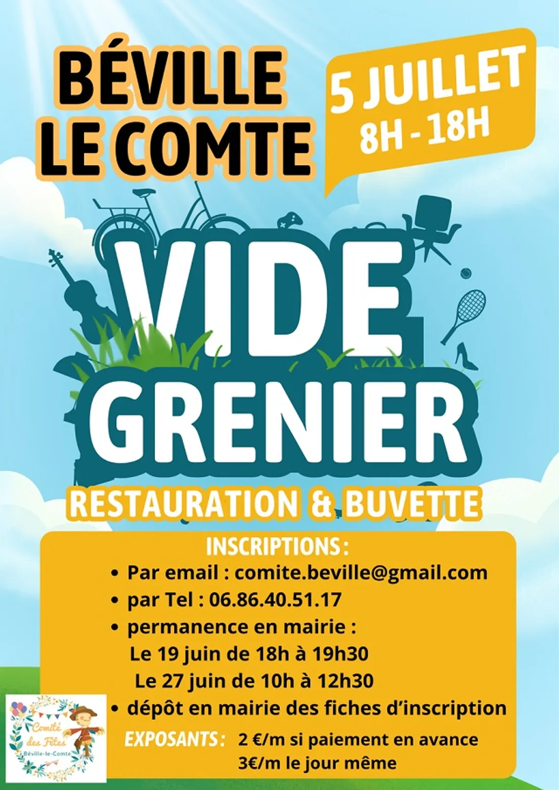 BÉVILLE-LE-COMTE - Vide-greniers du comité des fêtes
