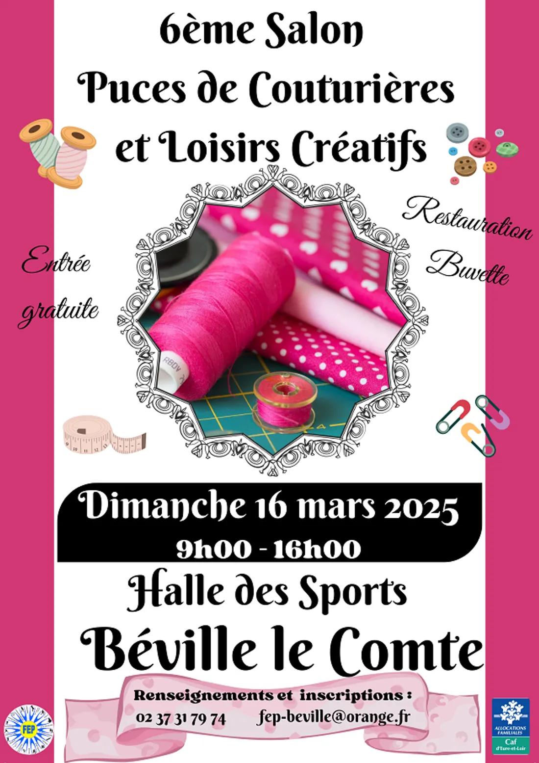 BÉVILLE-LE-COMTE - 6e salon puces de couturières et loisirs créatifs