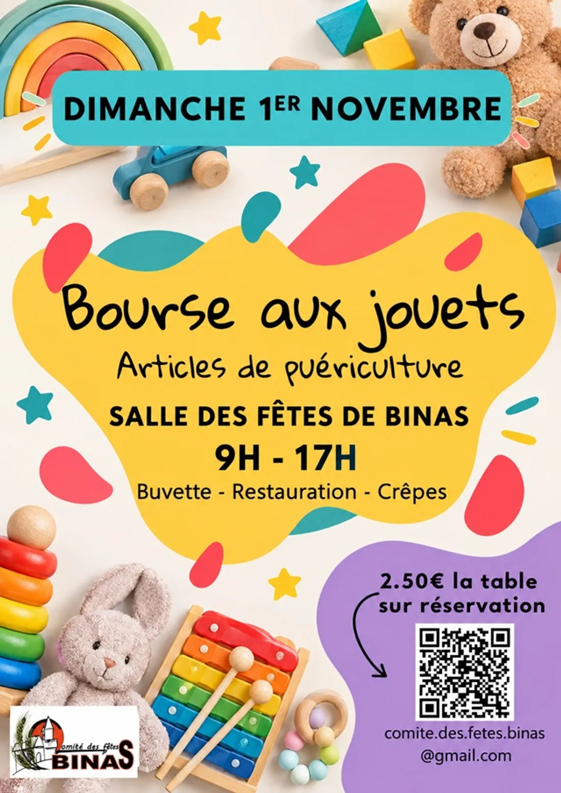 BINAS (41) - Bourse aux jouets du comité des fêtes