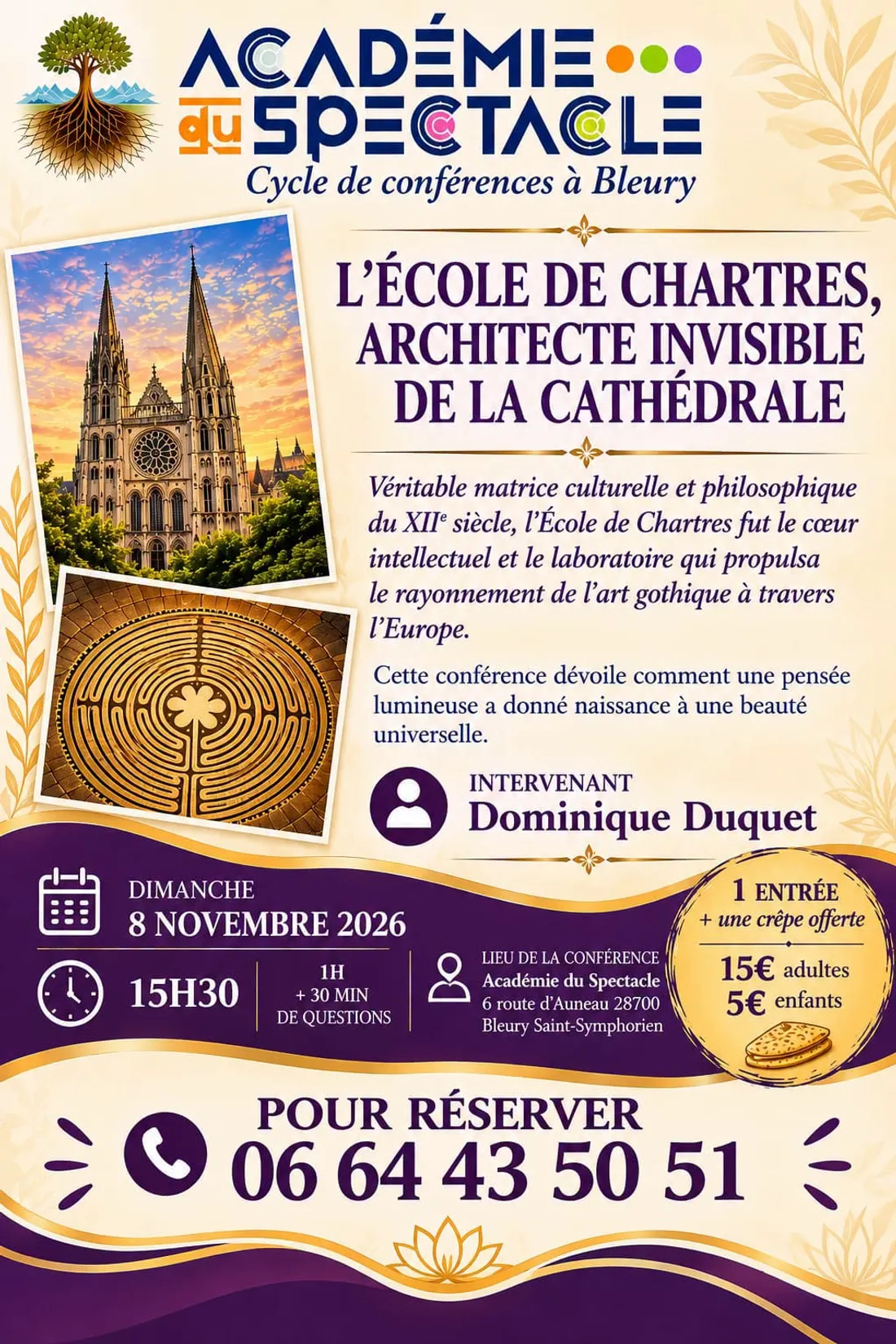 BLEURY-SAINT-SYMPHORIEN - Conférence : L'école de Chartres, architecte invisible de la cathédrale
