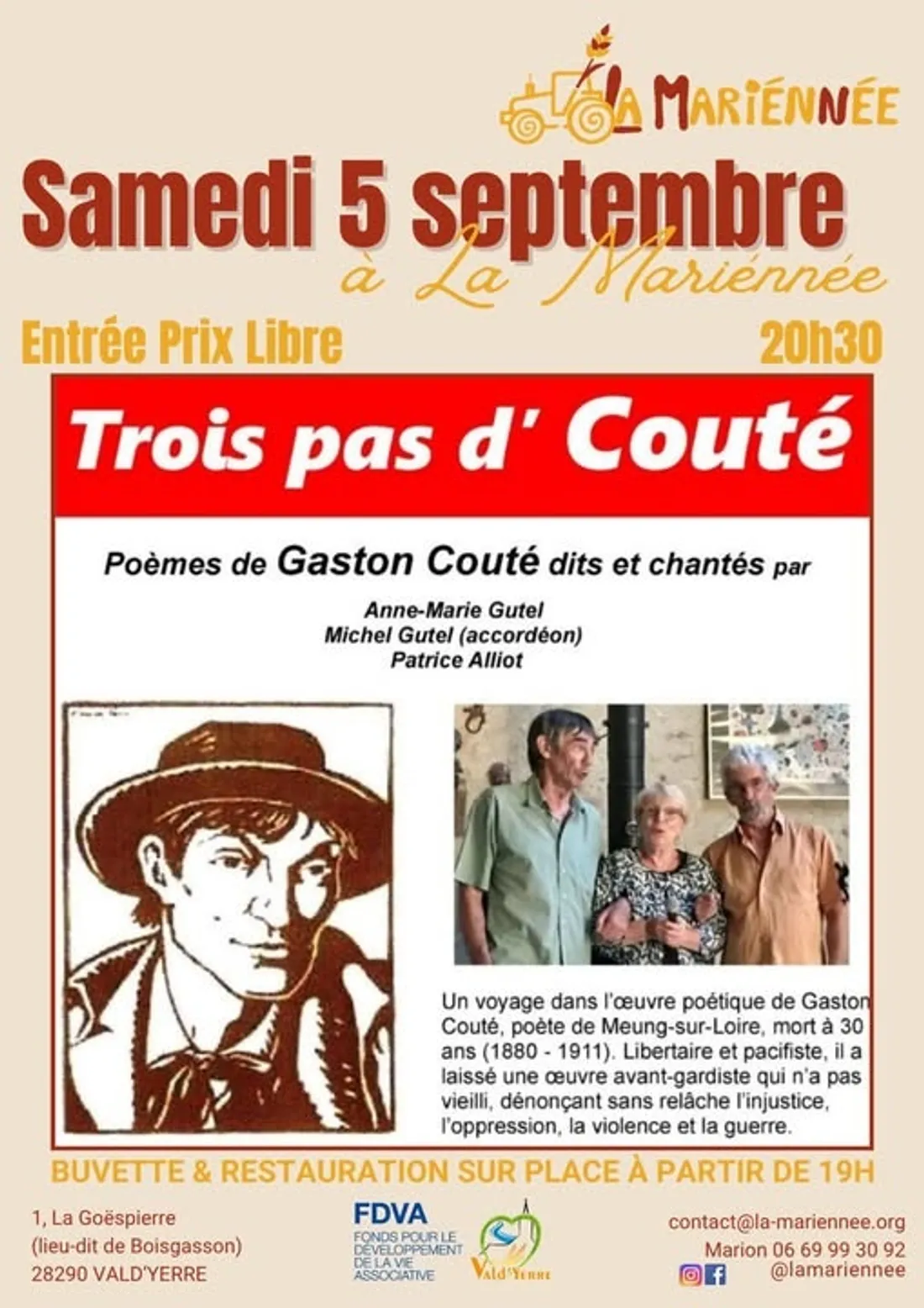 BOISGASSON - Spectacle : Trois pas d'Couté