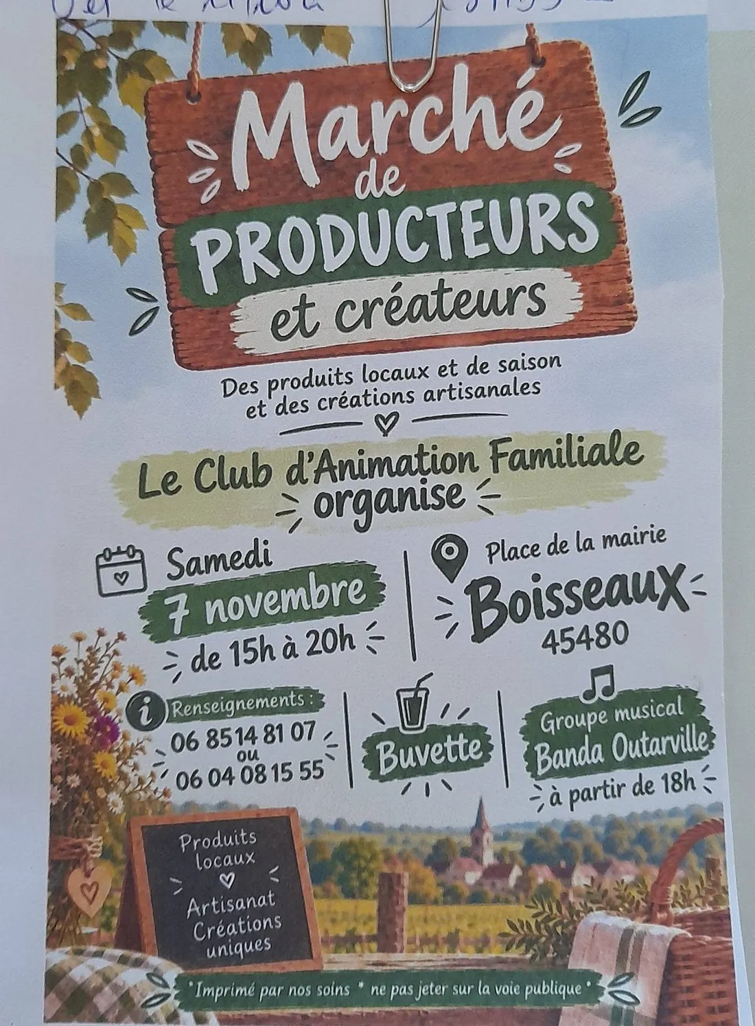 BOISSEAUX (45) - Marché de producteurs et créateurs