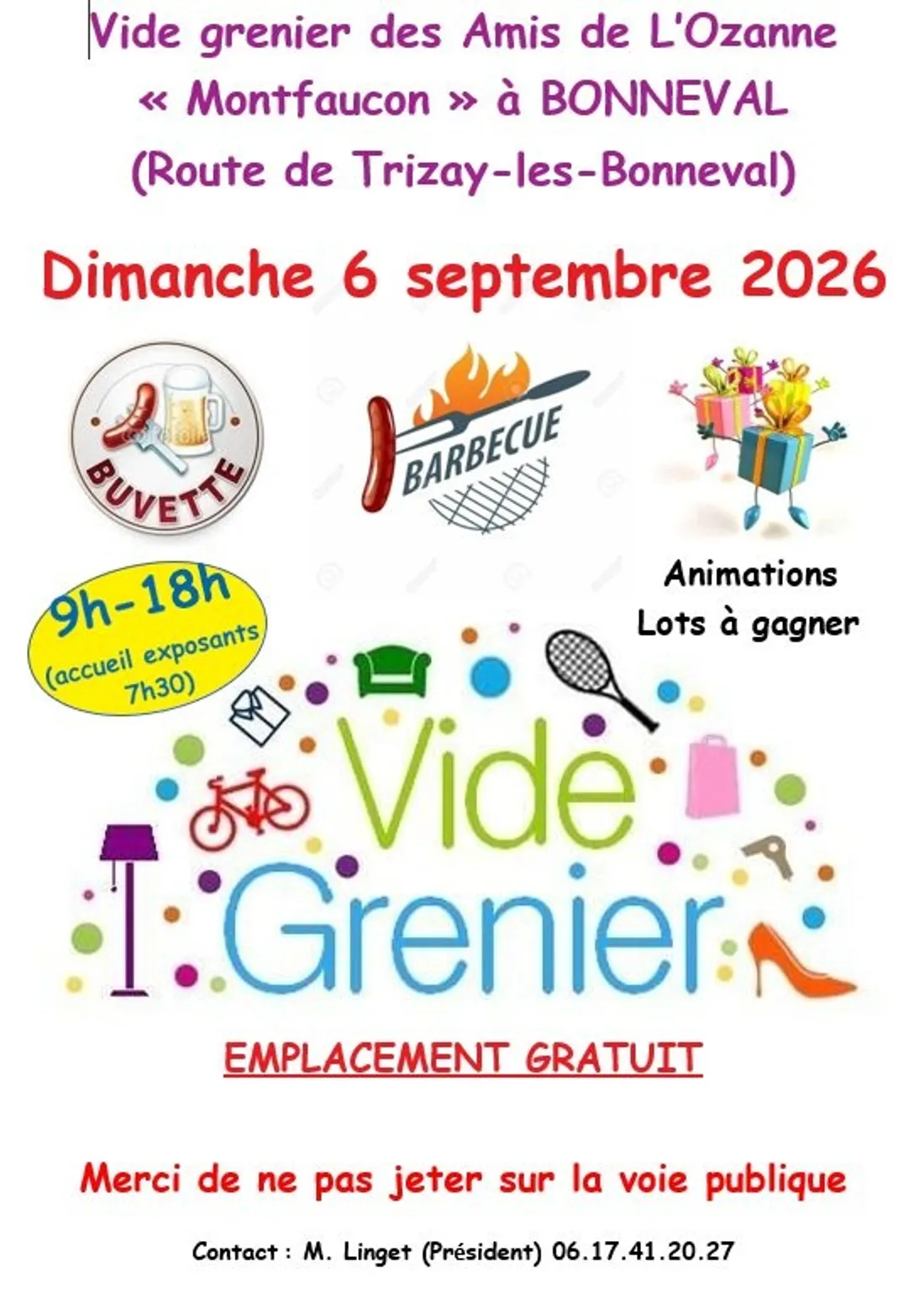 BONNEVAL - Vide-greniers des Amis de l'Ozanne