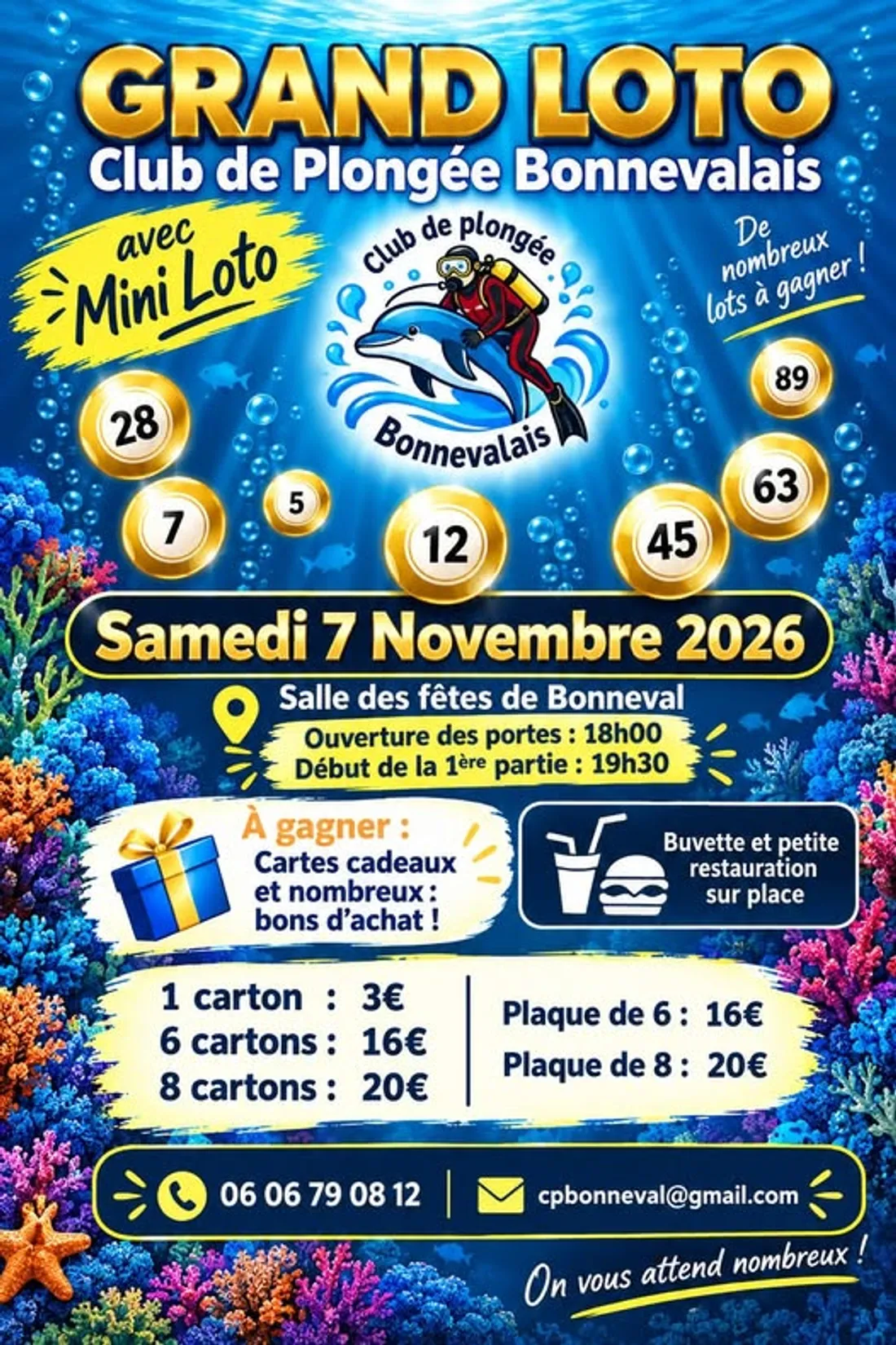 BONNEVAL - Loto du Club de Plongée Bonnevalais