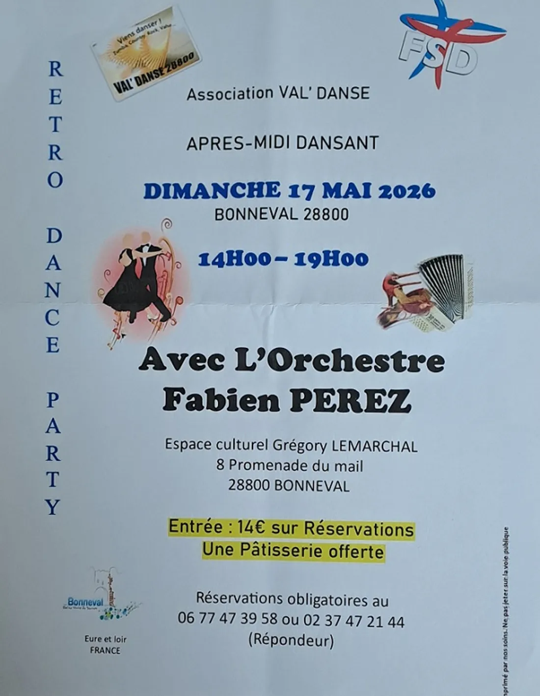BONNEVAL - Après-midi dansant avec l'orchestre Fabien Perez