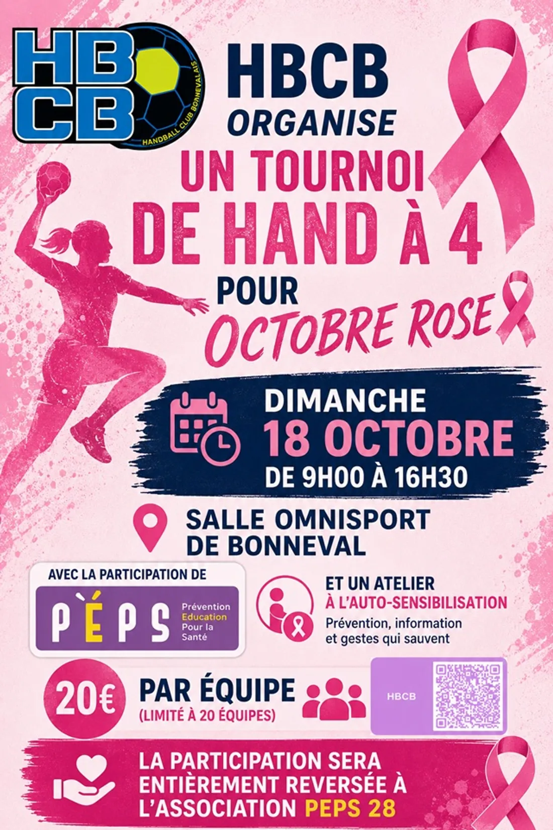 BONNEVAL - Octobre Rose : Tournoi de hand à 4
