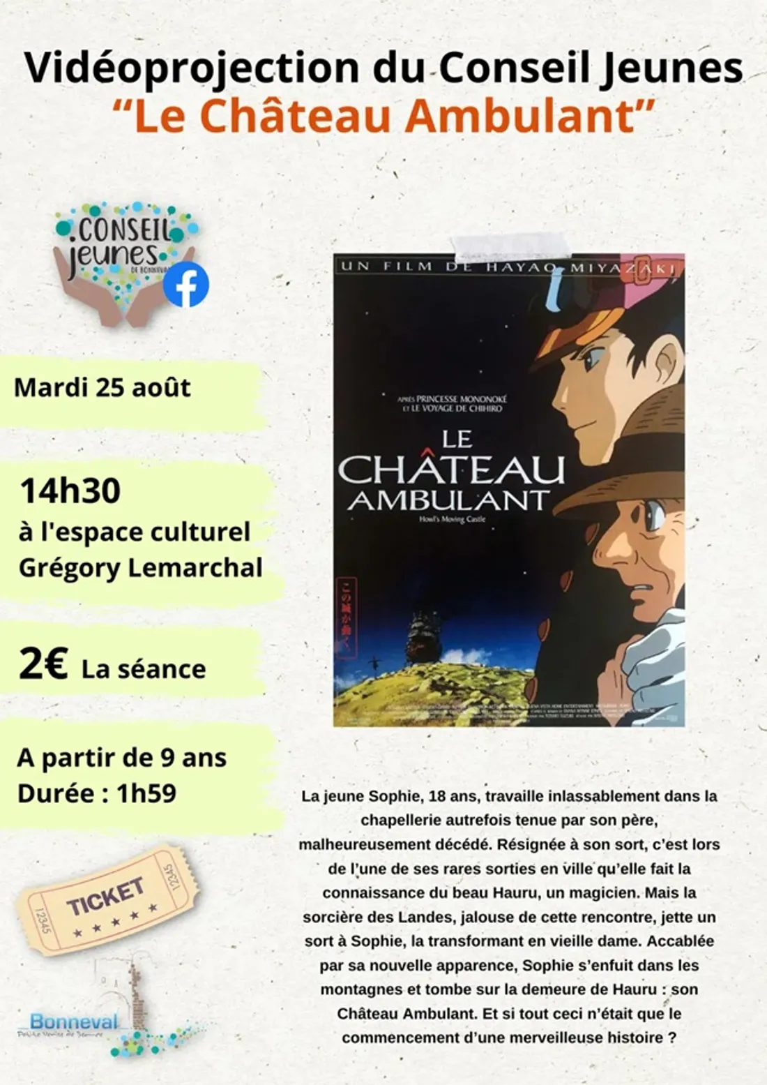 BONNEVAL - Vidéo projection : Le château ambulant