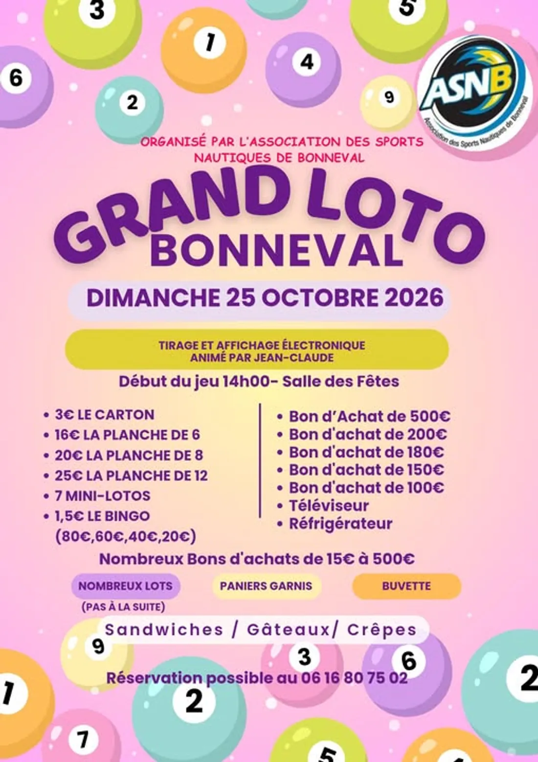 BONNEVAL - Loto de l'ASNB