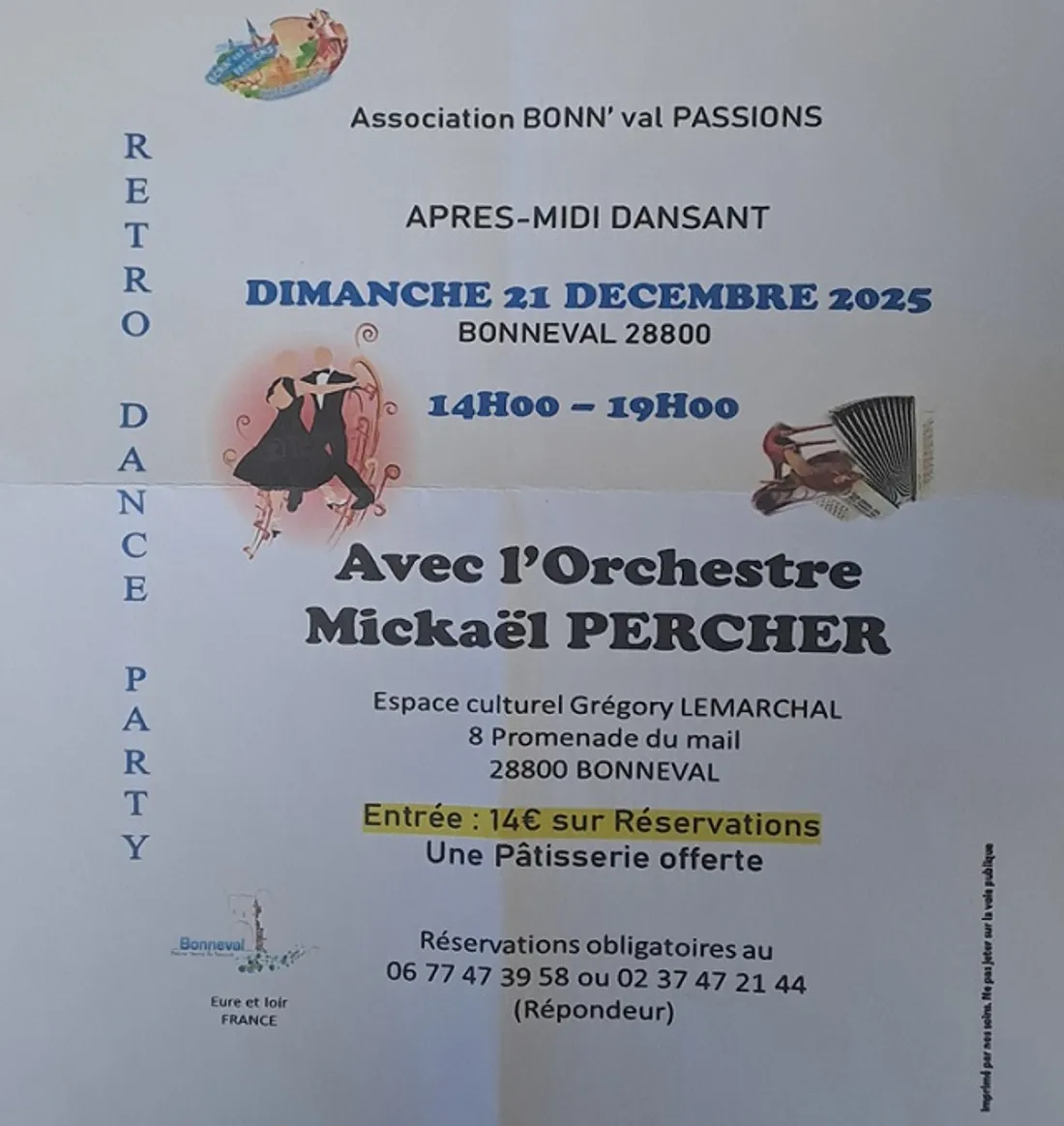 BONNEVAL - Après-midi dansant avec Mickaël Percher