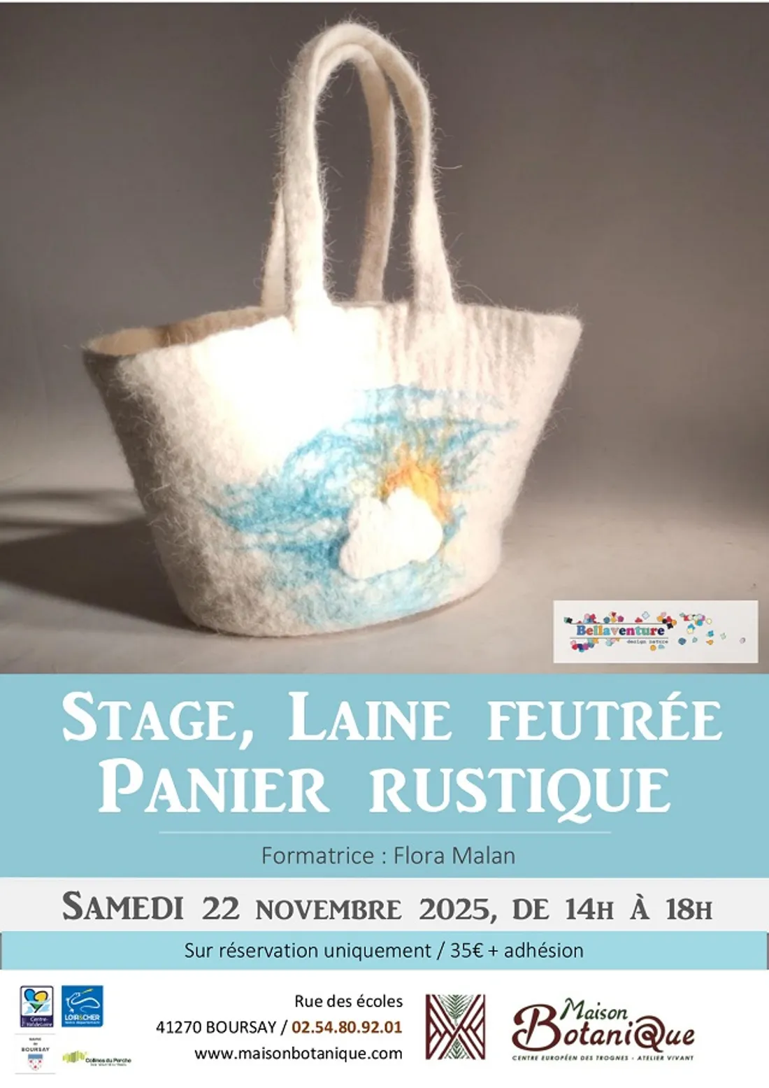 BOURSAY (41) - Stage : Laine feutrée, faire un panier rustique