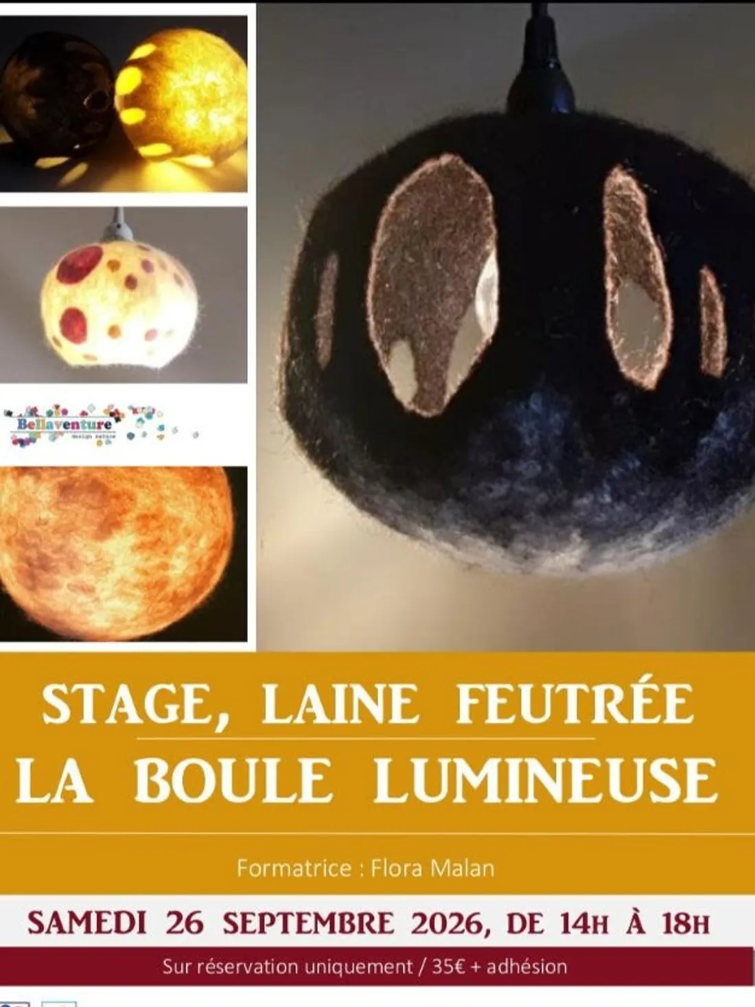 BOURSAY (41) - Stage, laine feutrée, Boule lumineuse