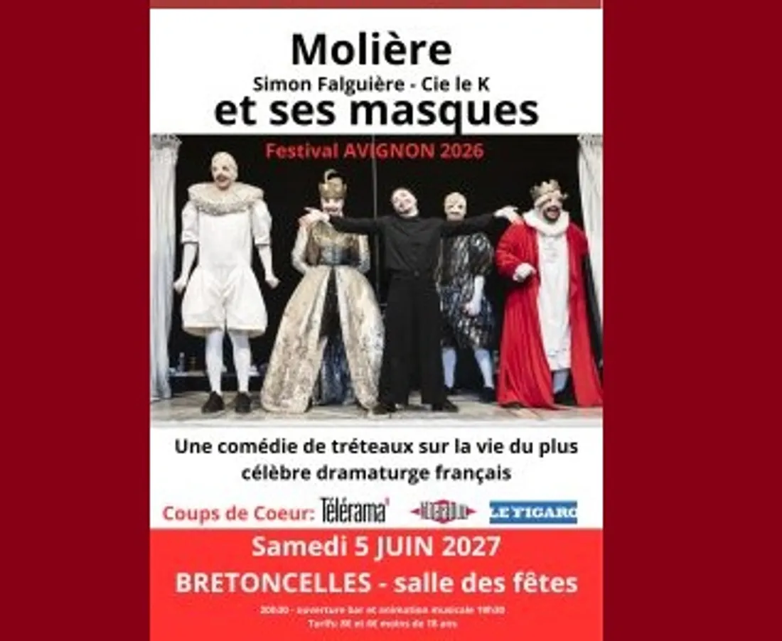 BRETONCELLES (61) - Spectacle : Molière et ses masques