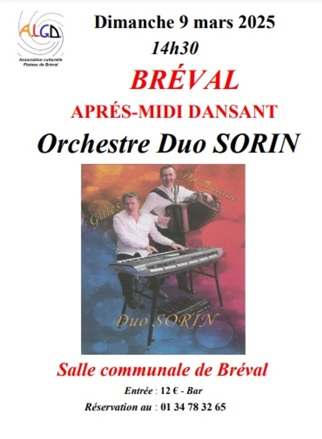BRÉVAL (78) - Après-midi dansant avec l'orchestre Duo Sorin