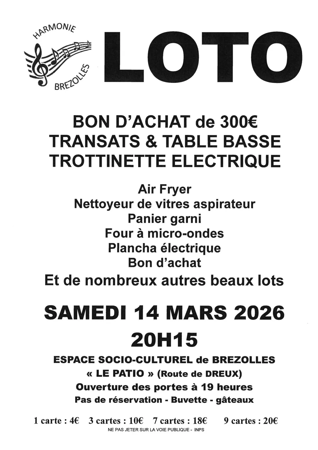 BREZOLLES - Loto de l'Harmonie