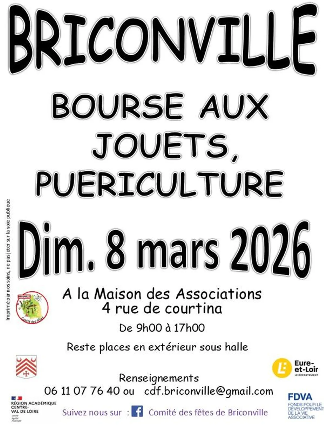 BRICONVILLE – Bourse aux jouets et puériculture
