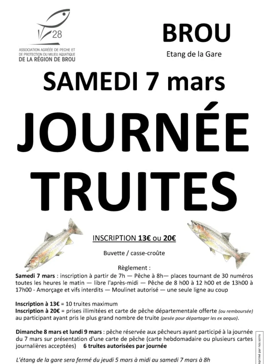 BROU - Lâcher de truites