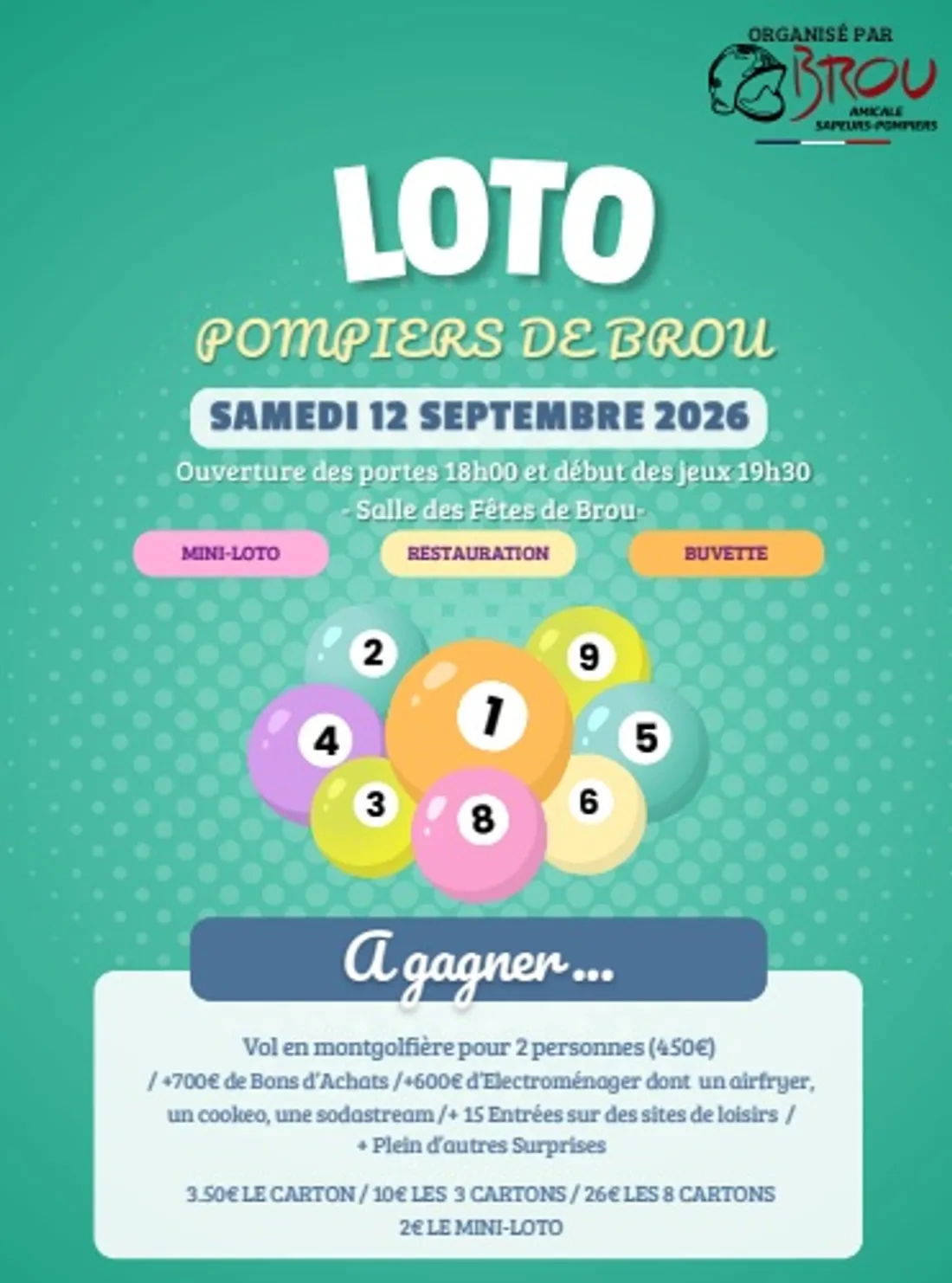 BROU - Loto des pompiers de Brou