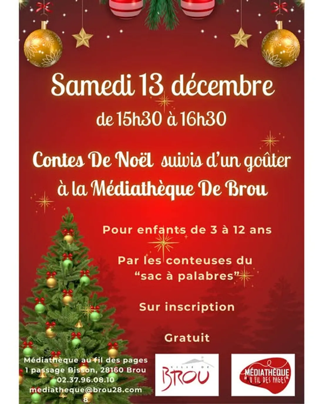 BROU - Contes de Noël à la médiathèque