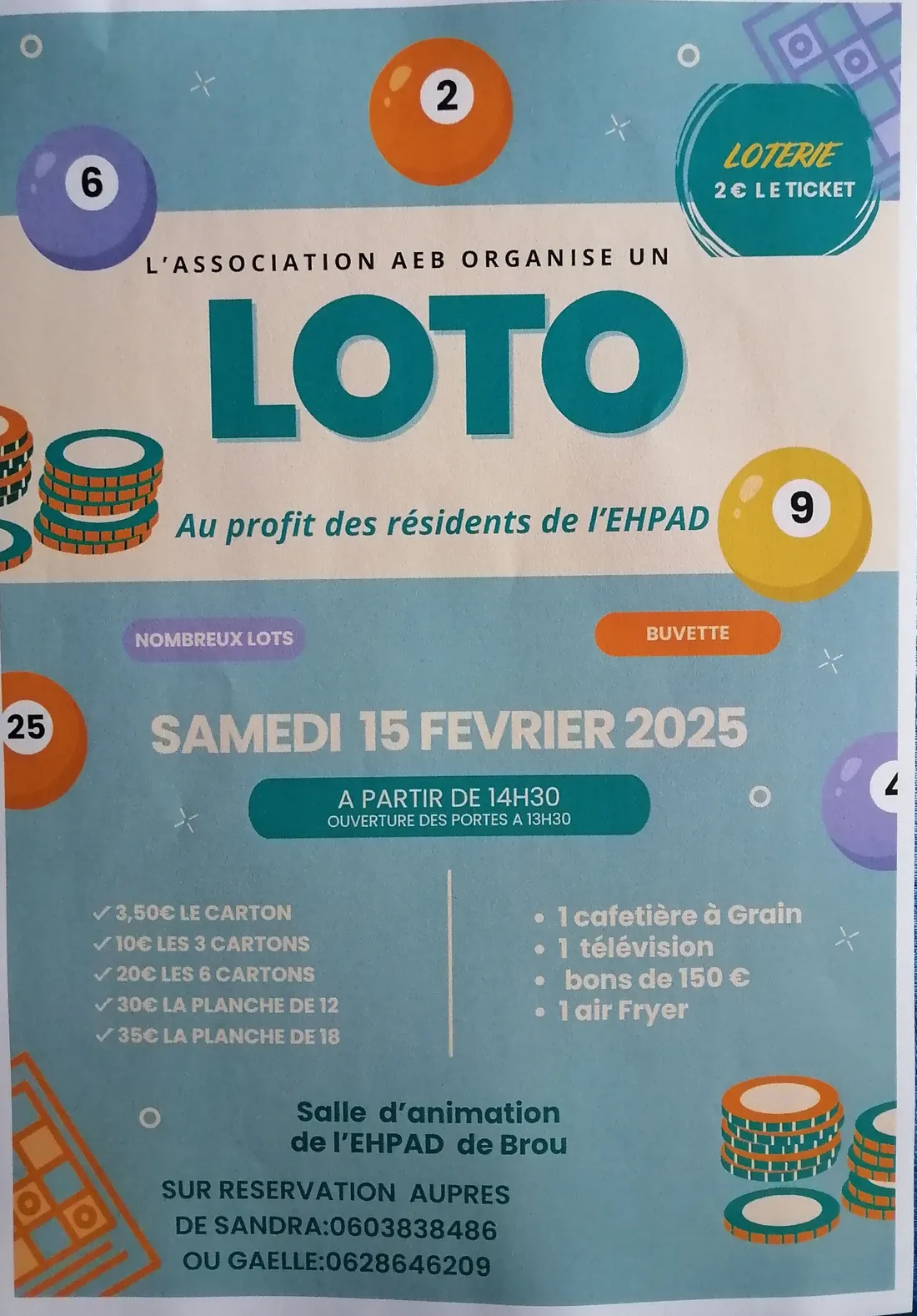 BROU - Loto au profit des résidents de l'Ehpad