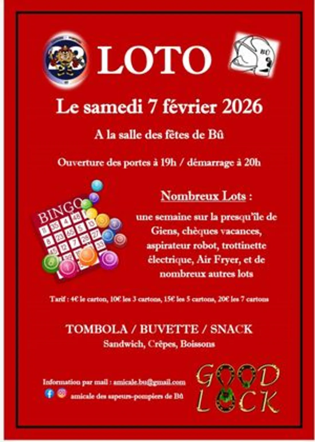 BÛ - Loto de l'amicale des sapeurs-pompiers