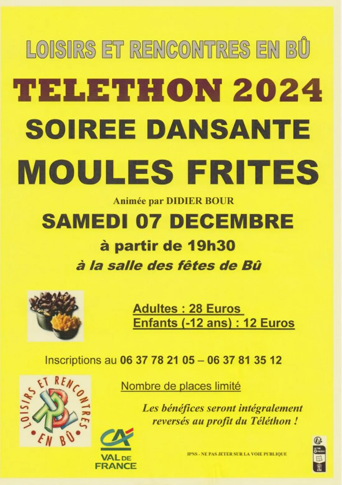 BÛ - Soirée moules frites au profit du Téléthon
