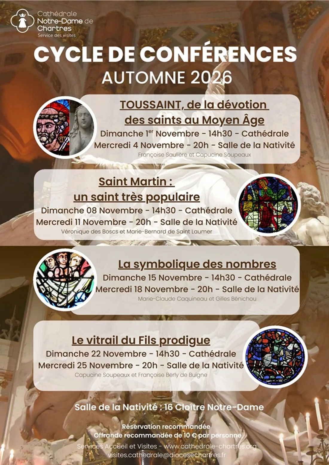 CHARTRES - Conférence  cathédrale automne 2026