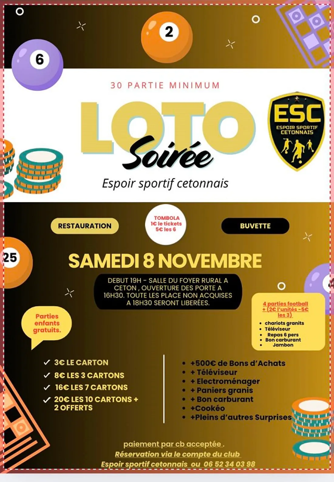 CETON (61) - Loto de l'Espoir Sportif Cetonnais