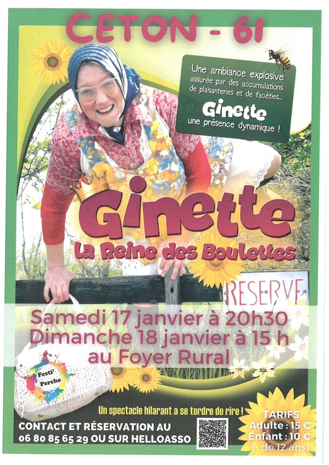 CETON (61) - Spectacle : Ginette la Reine des Boulettes