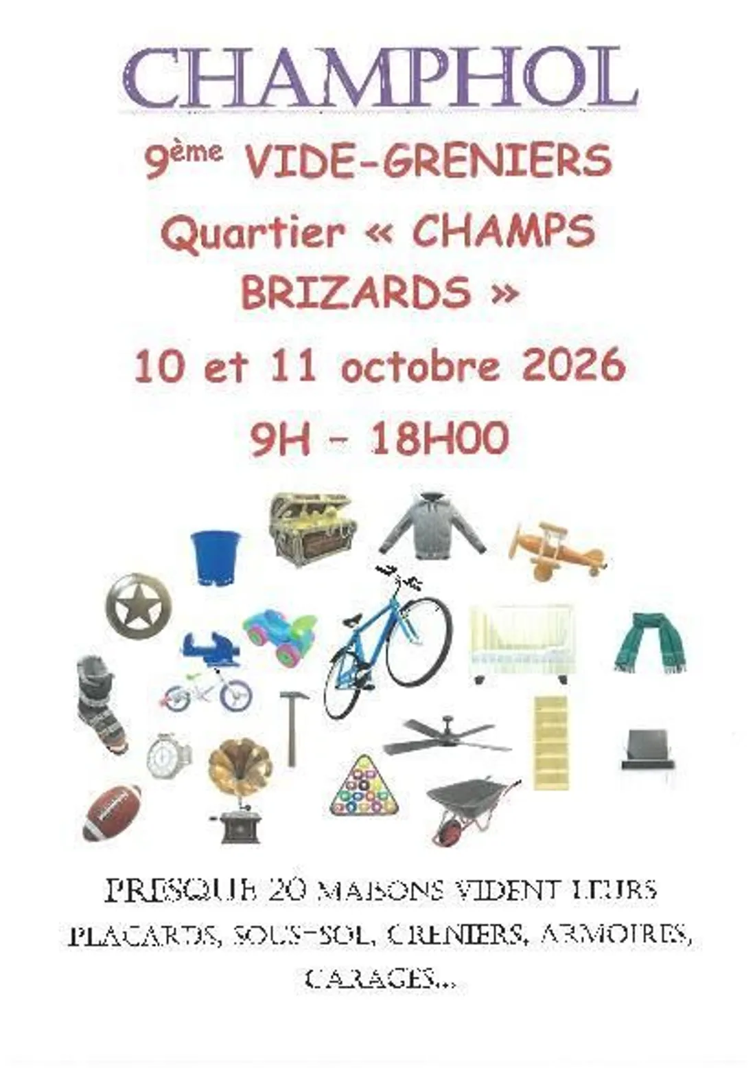 CHAMPHOL - 9e Vide-greniers quartier Champs Brizards