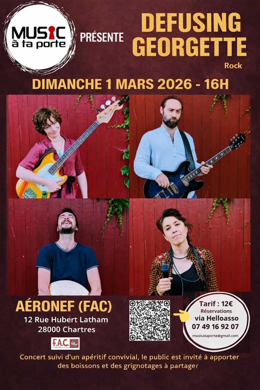 CHARTRES - Concert : Defusing Georgette