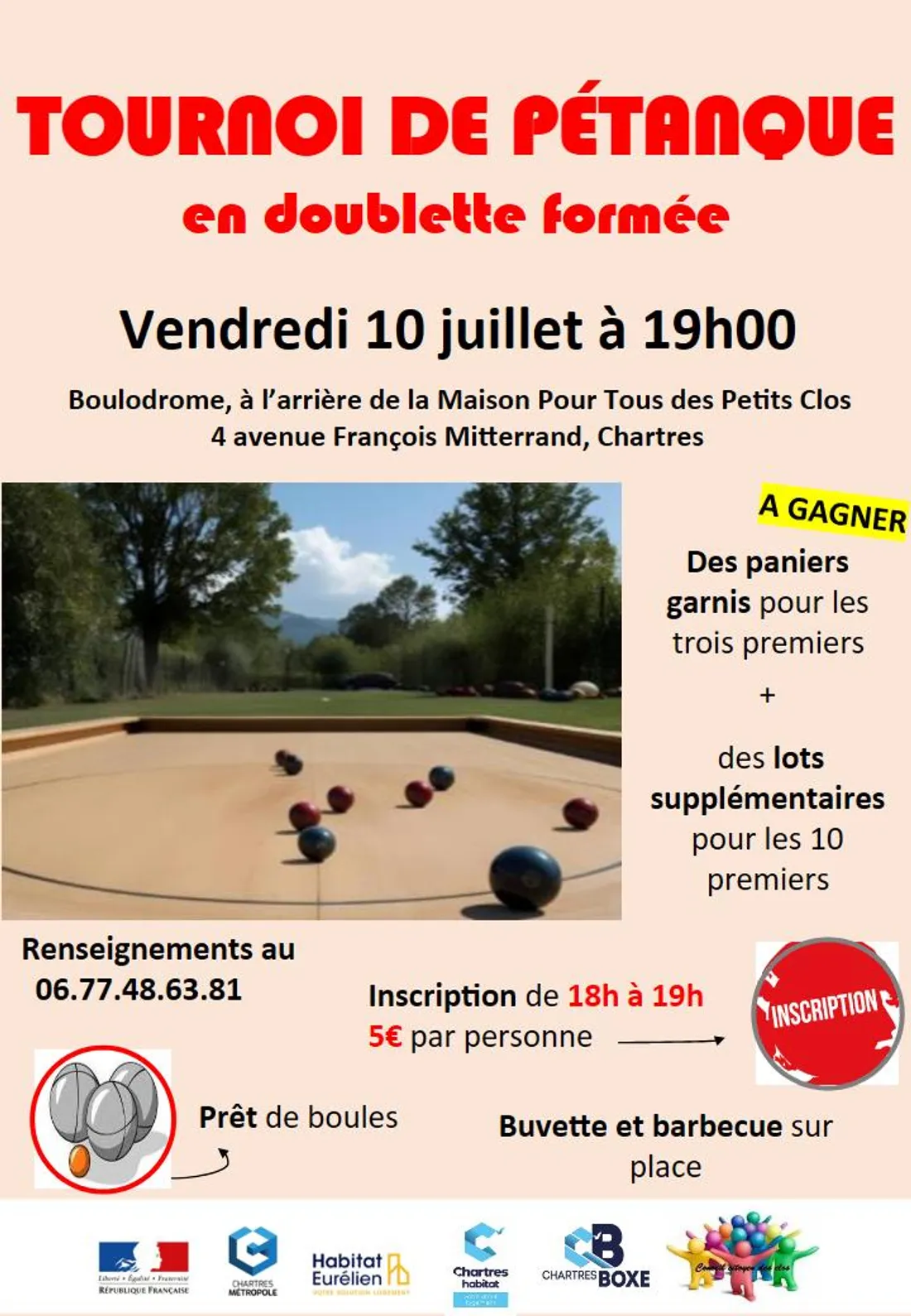 CHARTRES - Tournoi de pétanque en nocturne