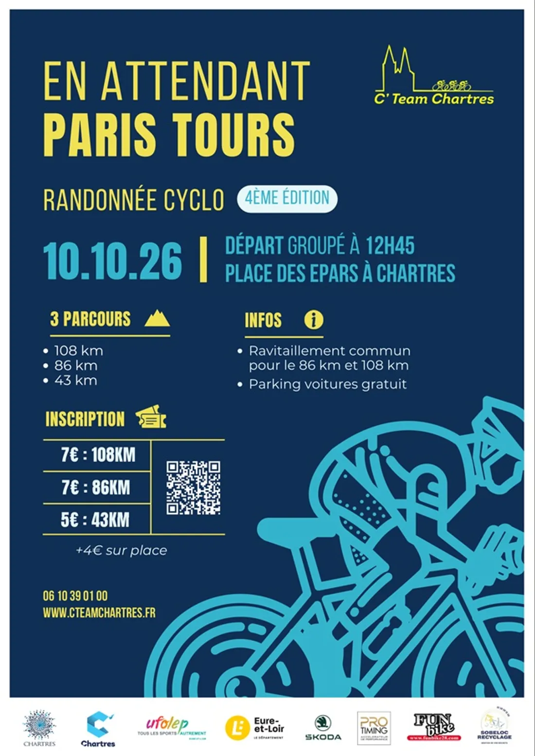 CHARTRES - Randonnée cyclo : En attendant Paris - Tours