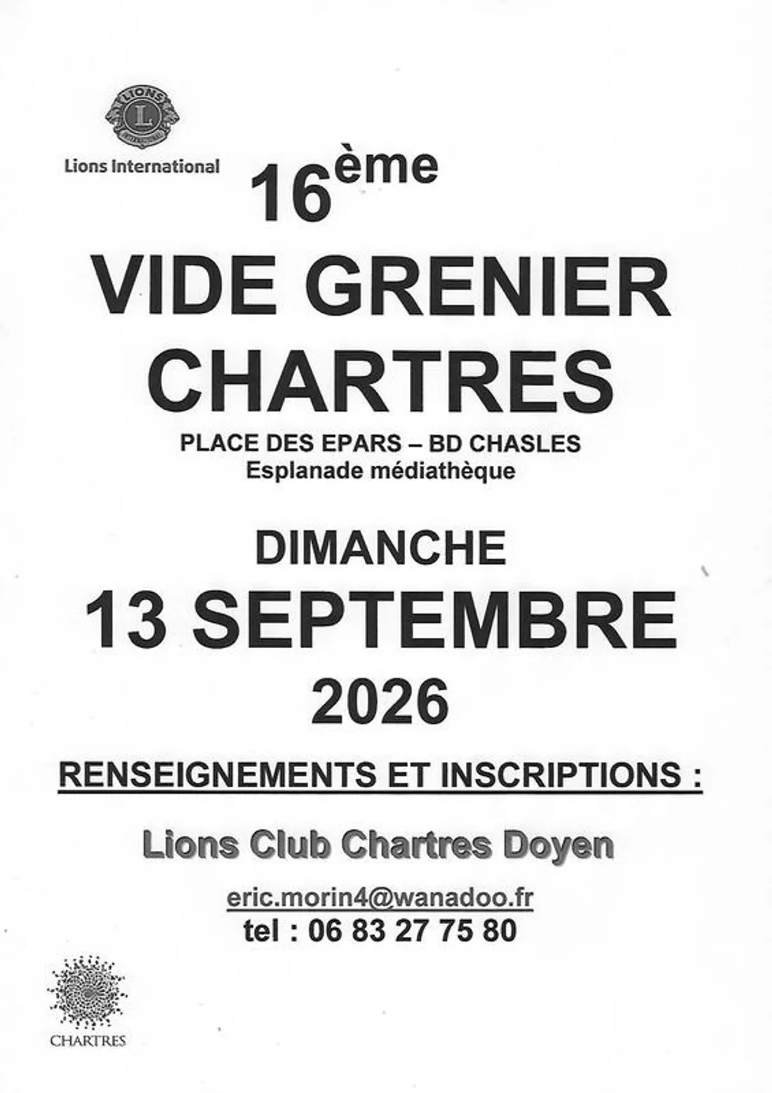 CHARTRES - Vide-greniers du Lions Club