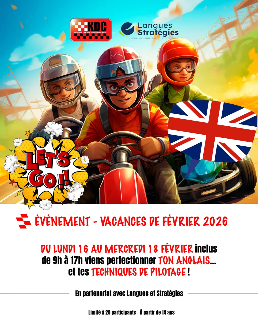 CHARTRES - Stage Karting & Apprentissage de l’Anglais
