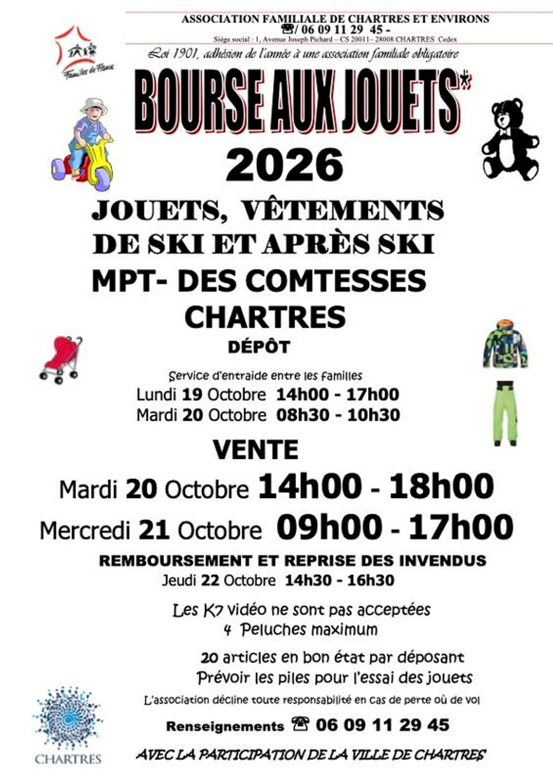 CHARTRES - Bourse aux jouets de l'association familiale