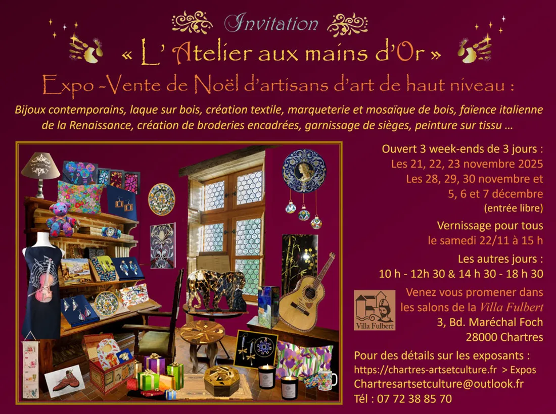 CHARTRES - Expo-Vente : L'Atelier aux mains d'Or